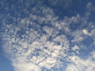 sky blue white clouds summer