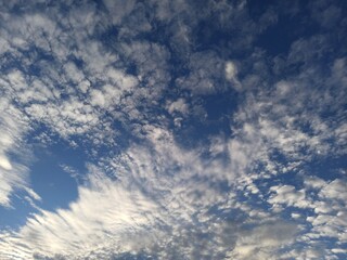 sky blue white clouds summer