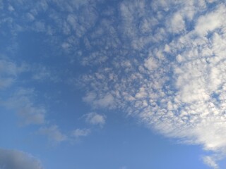 sky blue white clouds summer
