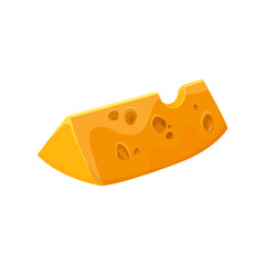 Russian or holland cheese slice, vector icon