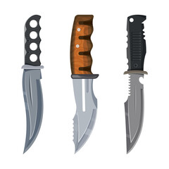Knife, combat daggers and military blade weapons - obrazy, fototapety, plakaty