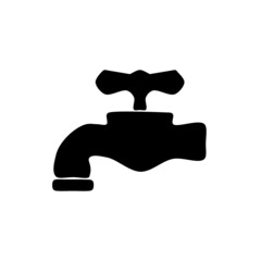 Faucet icon in flat style hand drawn icon