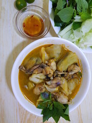 VietNamese frog curry was made by sweet tomato, carrot, frog meat, curry powder, coconut milk.VietNamese frog curry was made by sweet tomato, carrot, frog meat, curry powder, coconut milk.