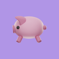 Premium Pig Bank Money Finance icon 3d rendering on isolated background