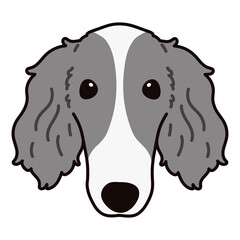 Cute and simple illustration of Borzoi Dog front face