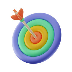 Premium Target Money Finance icon 3d rendering on isolated background