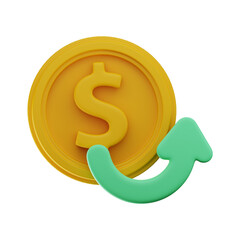 Premium Coin Money Finance icon 3d rendering on isolated background