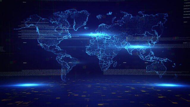 4k World Map Background (Blue)