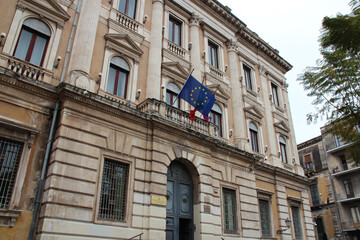 Fototapeta na wymiar historic building (commissione tributaria provinciale) in catania in sicily (italy) 