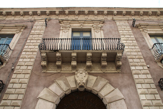 baroque palace (biscari alla collegiata) in catania in sicily (italy) 