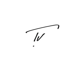 initials letter Tv handwriting logo vector template