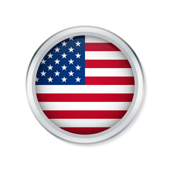 USA button flag isolated on white background
