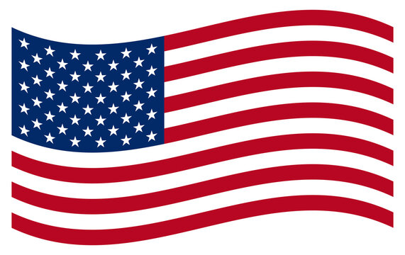 USA flag isolated on white background