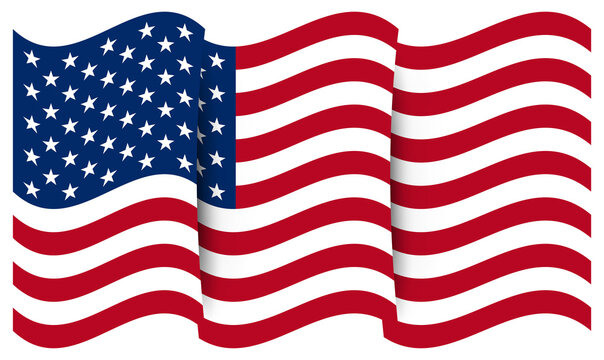 USA flag isolated on white background