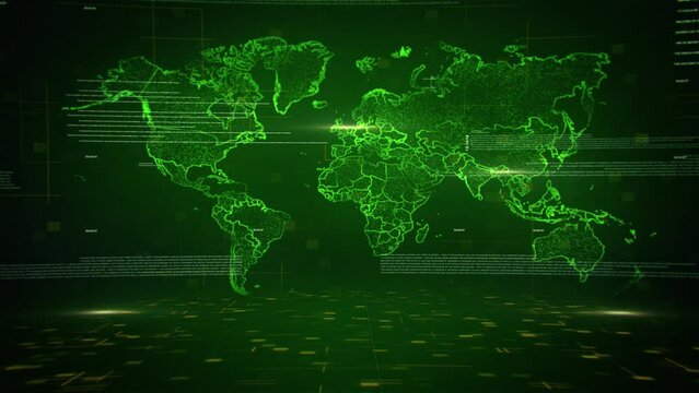 4k World Map Background (Green)