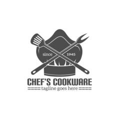 chef utensil logo grill vintage design