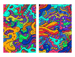 Vector colorful hand drawn doodle illustration background for poster and banners