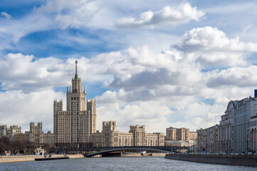 Fototapeta na wymiar Skyscraper on Kotelnicheskaya embankment. Moscow. Russia.