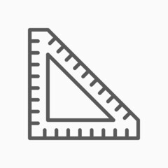 ruler icon, stationary vector, measurement illustration