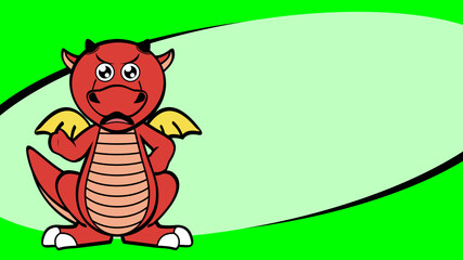 cute dragon cartoon poster background illustration in vector format