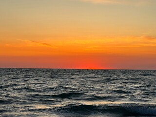Orange Sunset over the Ocean