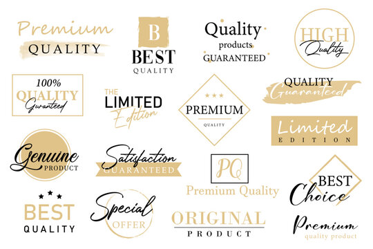 Set of vintage premium sign, stickers and elements.
