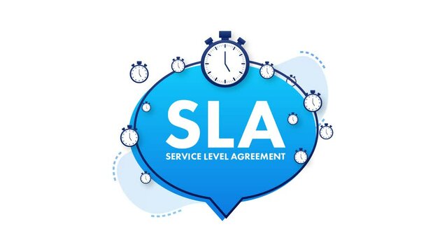 SLA - Service Level Agreement. Commitment between a service provider and a client. Motion graphics 4k