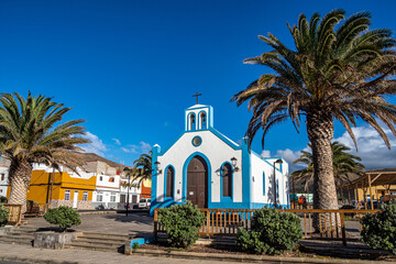 Church of San Telmo at Puerto de Sardina - traditional fishing village in Grand Canary, Spain - obrazy, fototapety, plakaty
