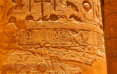Detail from Karnak temple of Amun near Luxor, Egypt.