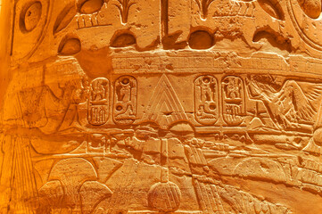 Detail from Karnak temple of Amun near Luxor, Egypt.