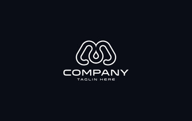 Letter M Drop Logo, Vector Illustration Modern Monogram icon.