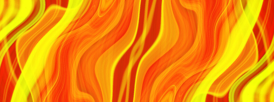 Abstract fire flames background, Creative neon light effect swirl liquid background with wave, Decorative yellow or orange background with space for your text and any design.