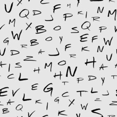 Hand drawn letters seamless pattern.