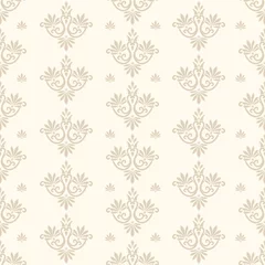 Poster Baroque wallpaper. Seamless vector background of ornate decorative gold leaves in art deco style. Damascus © RP