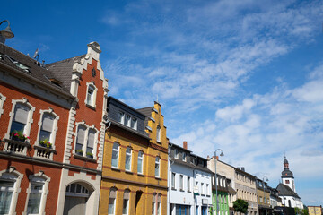 Fototapeta na wymiar ドイツヨーロッパの街並み、中世の住宅、かわいいおうち、カラフルなアパート,