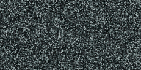 Dark black pixel mosaic abstract seamless geometric grid background texture