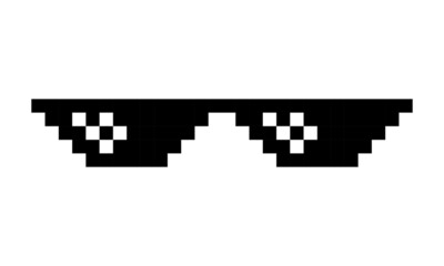 Pixel glasses. Like a boss meme. Vector illustration isolated on white background