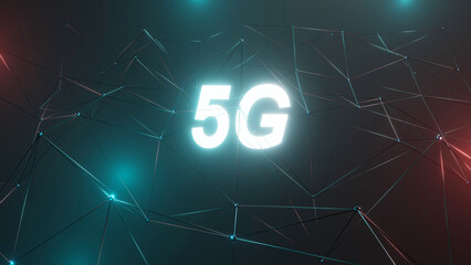 3d Rendering 5g High Speed Connection of Internet Background. Futuristic Global and Social Network Connection, Technology Network Digital Data Connection Background Concept