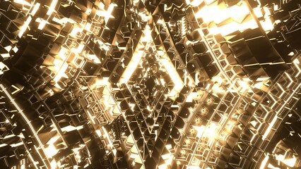 3d Rendering. Abstract background with geometric shapes, modern graphic design. Digital fusion