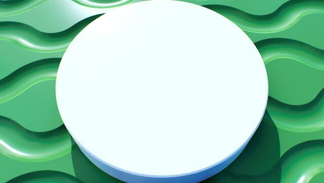 Green 3D Abstract Background with white podium