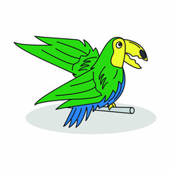 green bird with a background