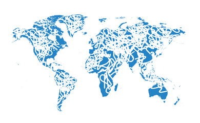World map infographic blue vector background 