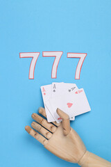 Big win concept, gambling, risk and luck, 777