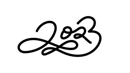 2023 calligraphy handwriting isolated on white background, illustration vector EPS 10