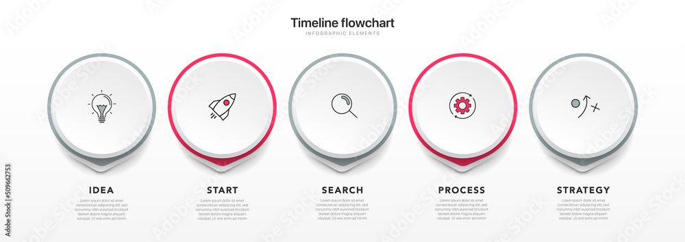 Poster timeline infographic design with 5 options or steps. infographics for business concept. can be used 