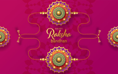 Beautiful gold raksha bandhan greeting card
