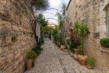 Fototapeta na wymiar Jerusalem historic neighborhood Yemin Moshe
