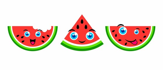 Vector image of a watermelon as a character