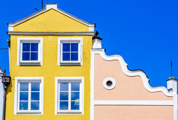 historic buildings at the old town of Landsberg am Lech