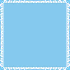 Decorative frame Elegant vector element for design in Eastern style, place for text. Floral blue and white border. Lace illustration for invitations and greeting cards